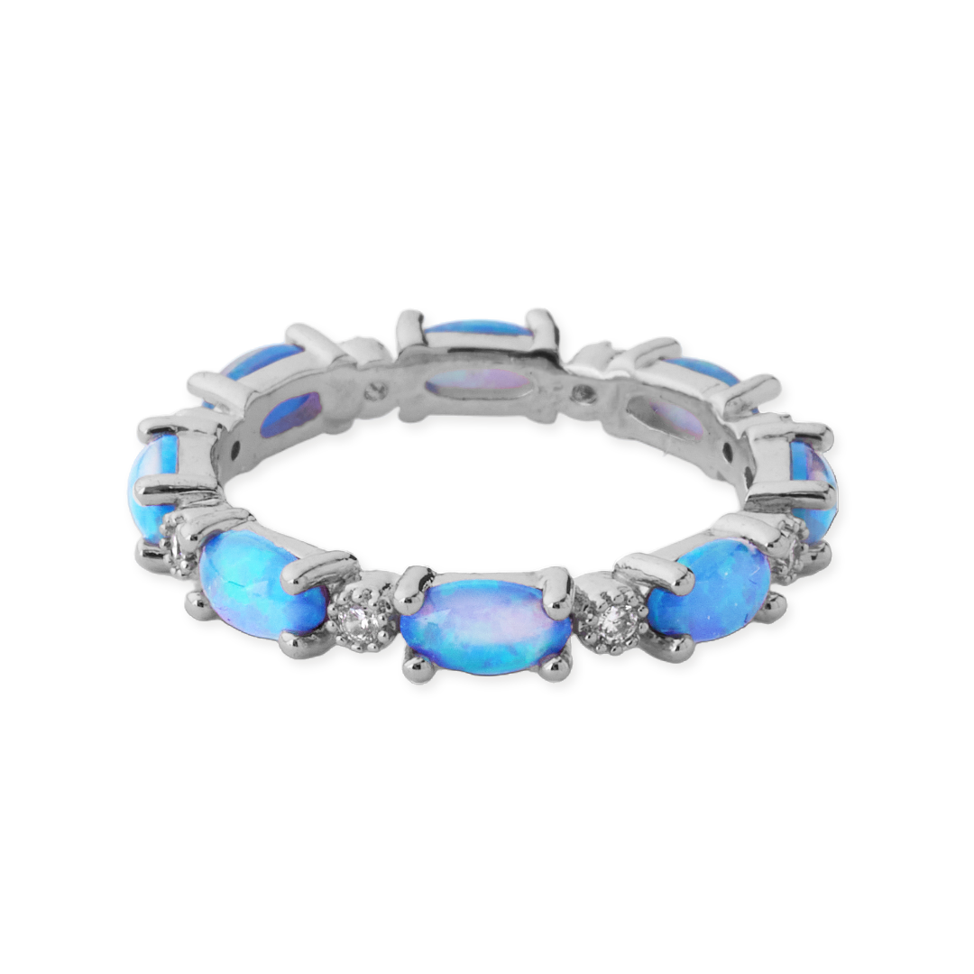 Fire Opal Eternity Band