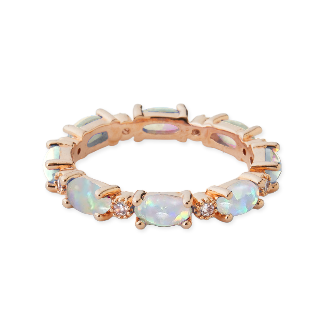 Fire Opal Eternity Band