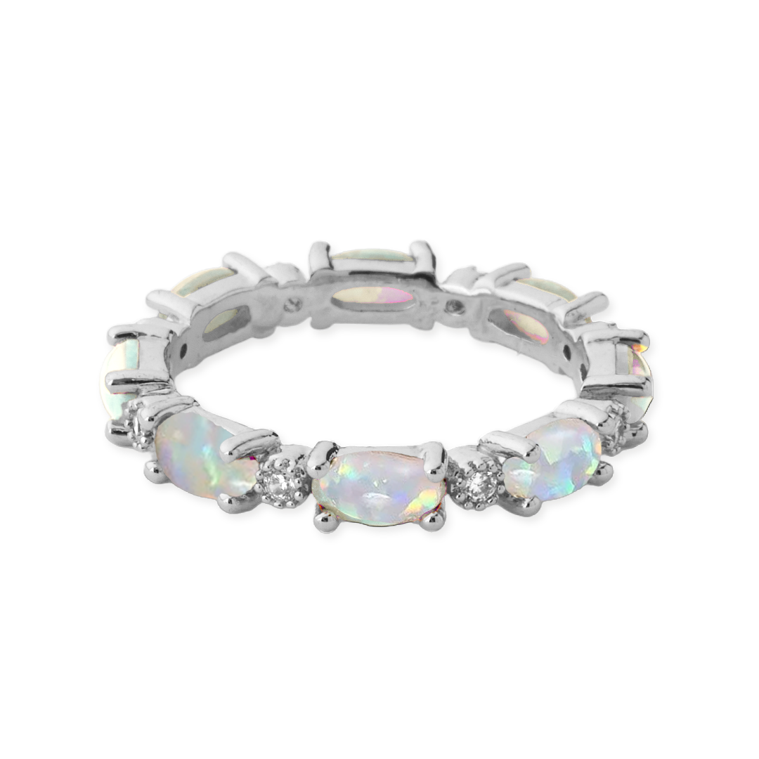 Fire Opal Eternity Band
