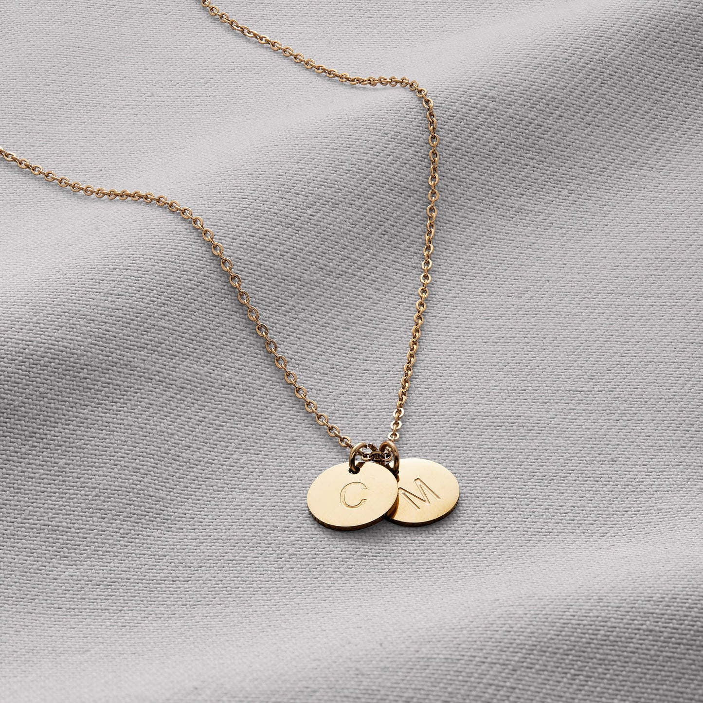 Dainty Initial Disc Necklace