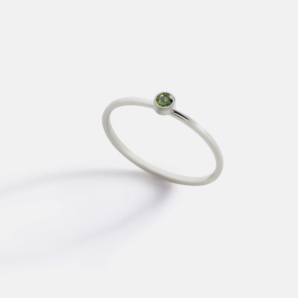 Anillo minimalista con piedras de nacimiento apilables | Anillo con engaste en bisel