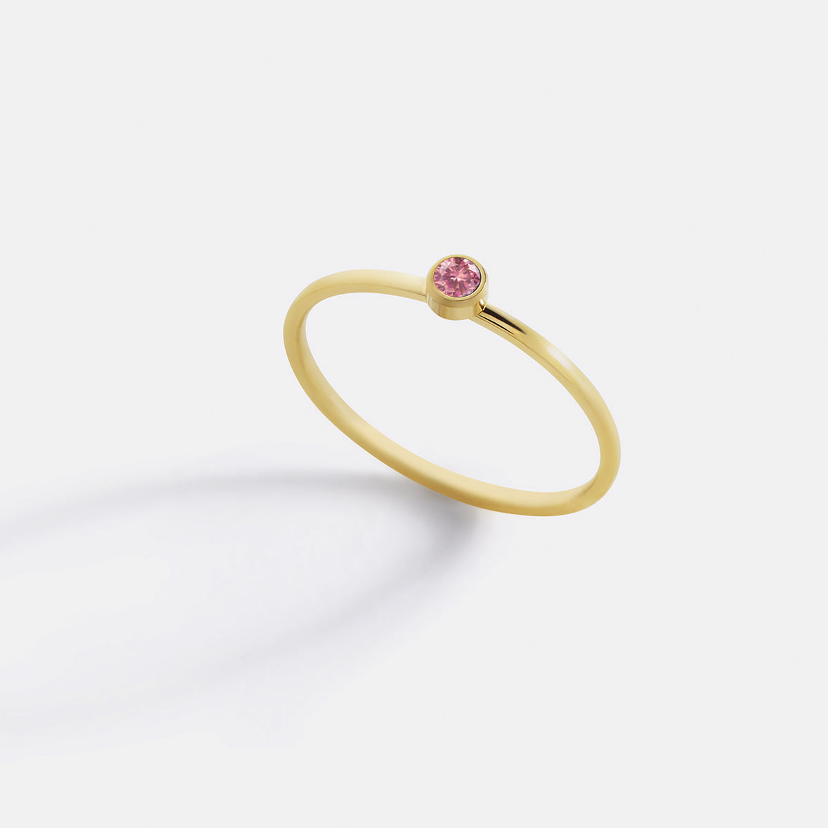 Minimalist Birthstone Stacking Band | Bezel Set Ring