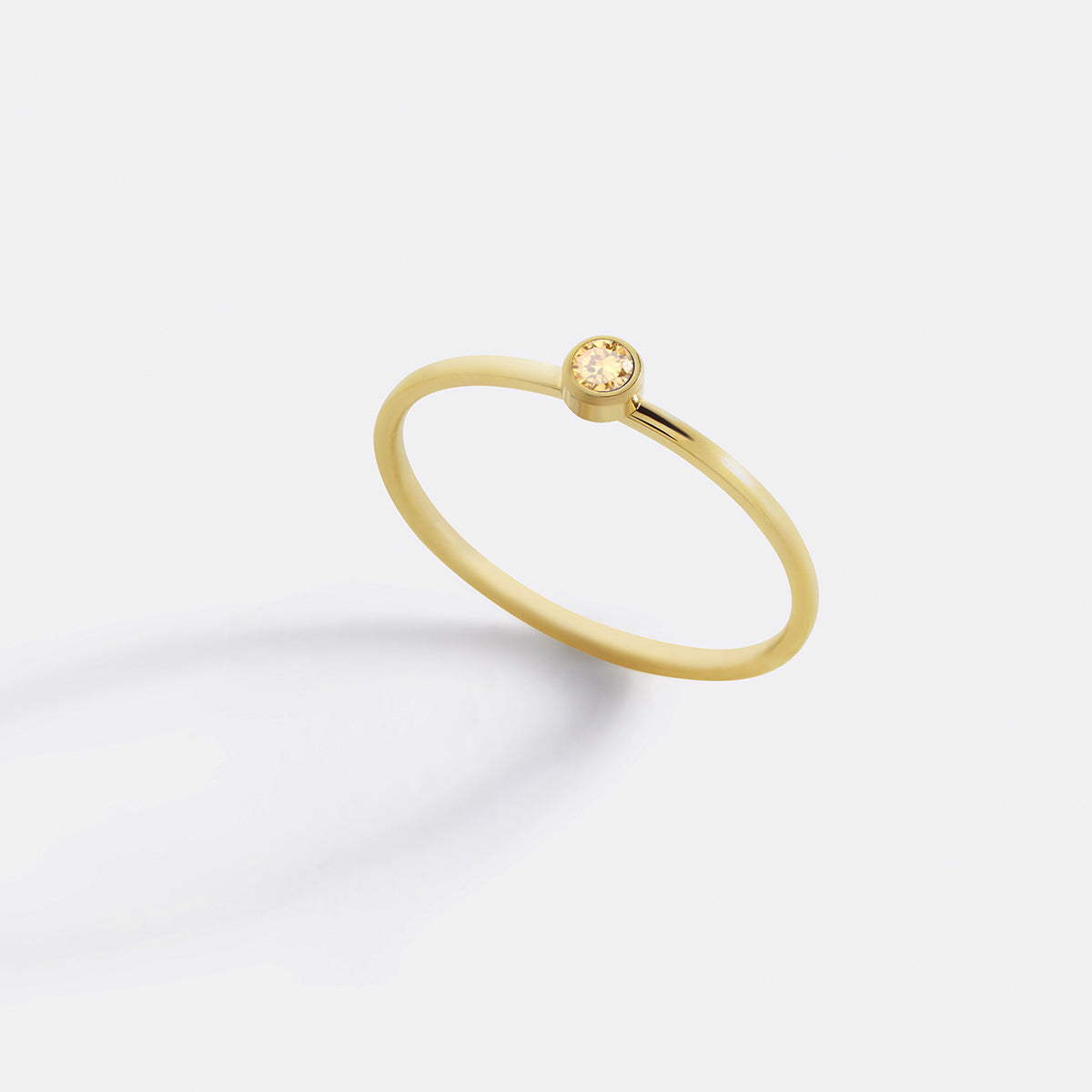 Minimalist Birthstone Stacking Band | Bezel Set Ring