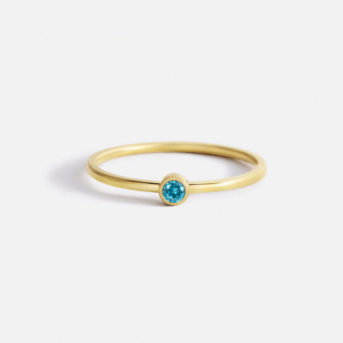Minimalist Birthstone Stacking Band | Bezel Set Ring