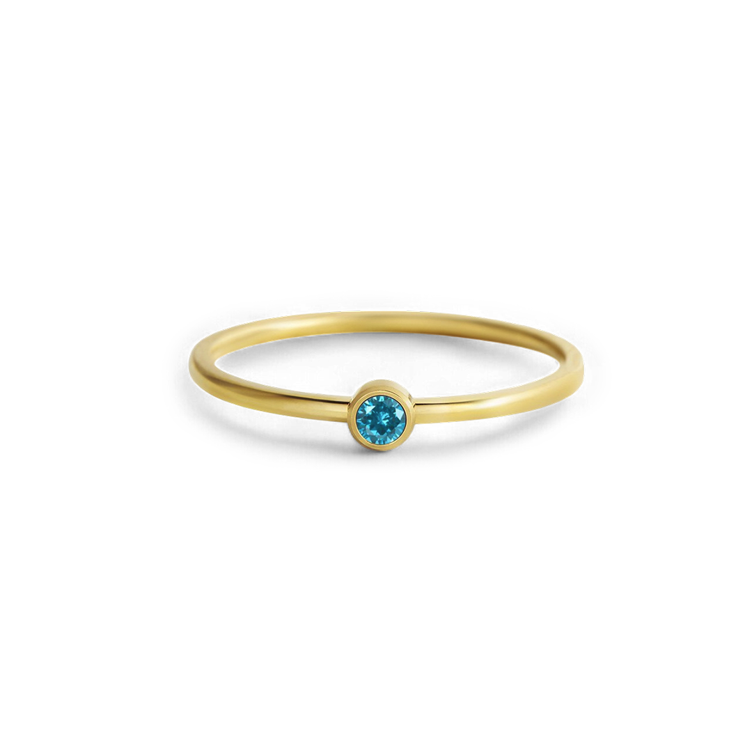 Minimalist Birthstone Stacking Band | Bezel Set Ring
