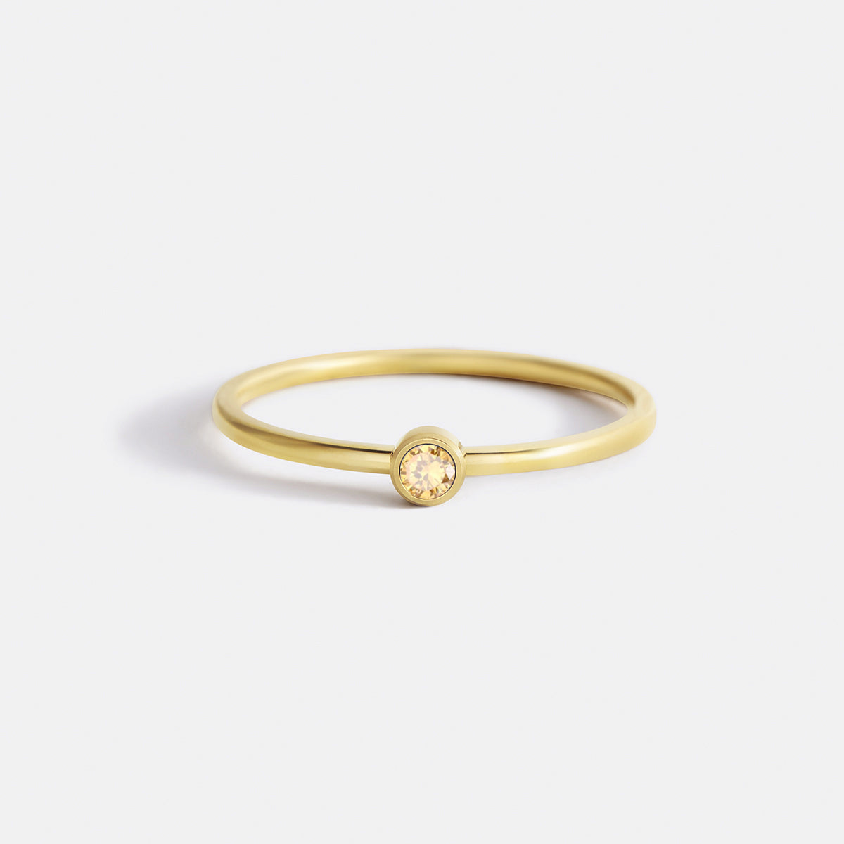 Minimalist Birthstone Stacking Band | Bezel Set Ring