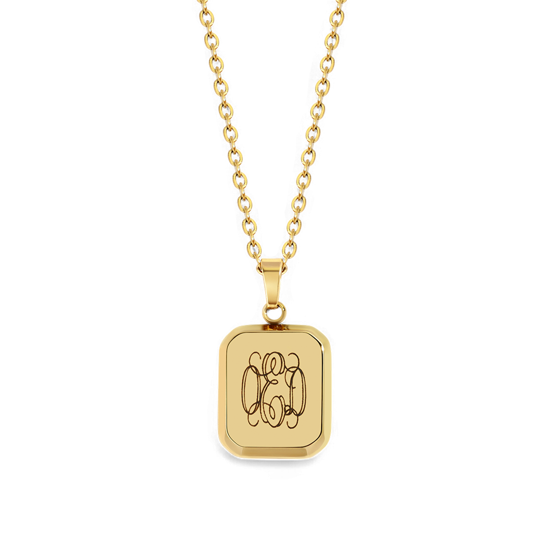 Monogram Portrait Pendant Necklace