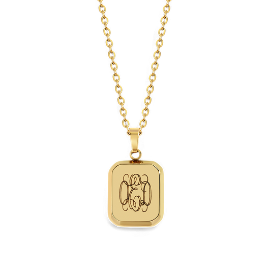 Monogram Portrait Pendant Necklace