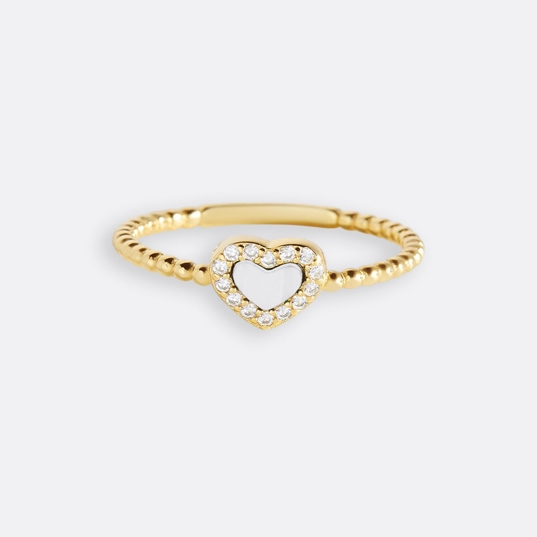 Tiny Gemstone Heart Ring
