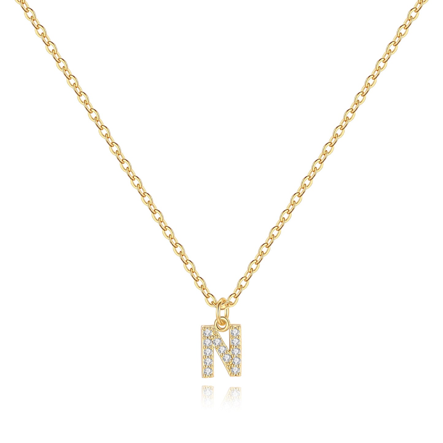 Pavé Uppercase Initial Necklace