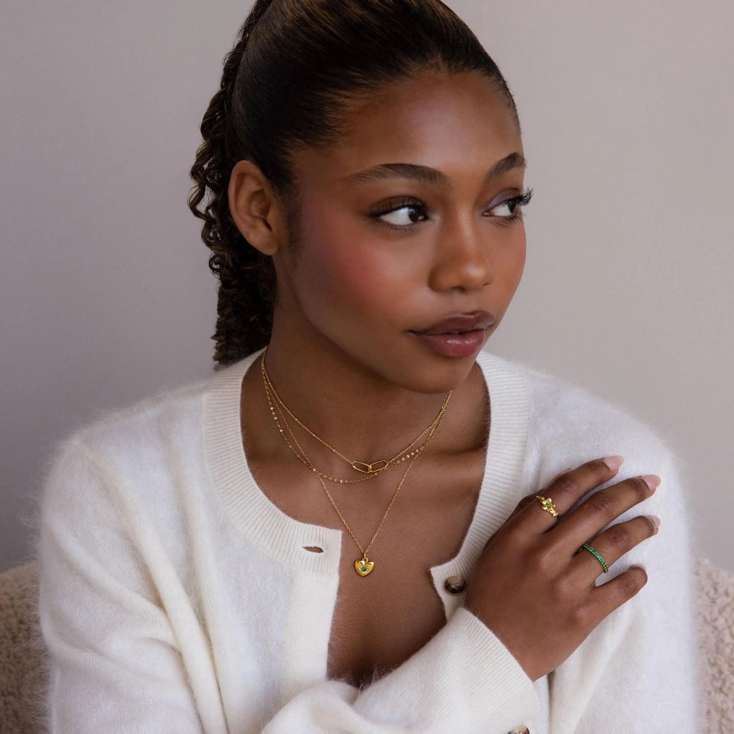 North Star Birthstone Heart Necklace