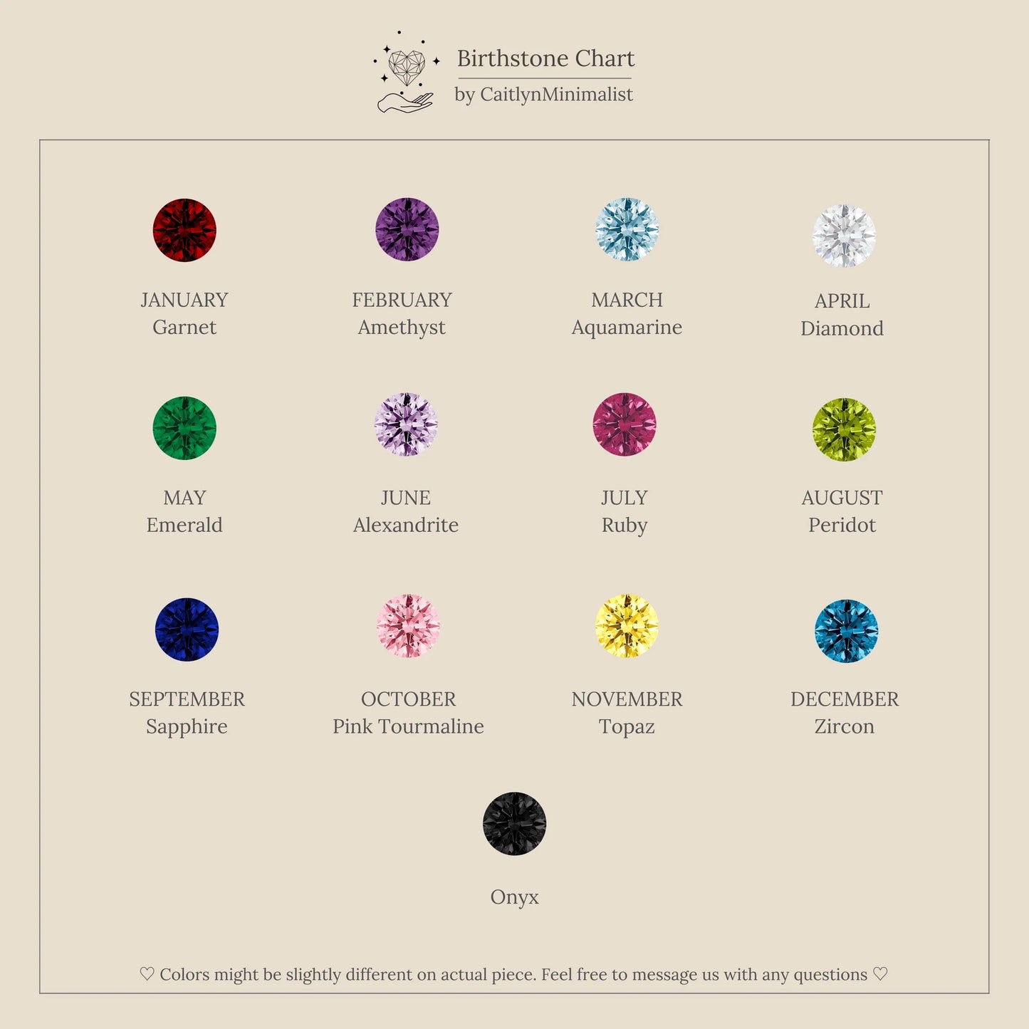 North Star Birthstone Heart Necklace