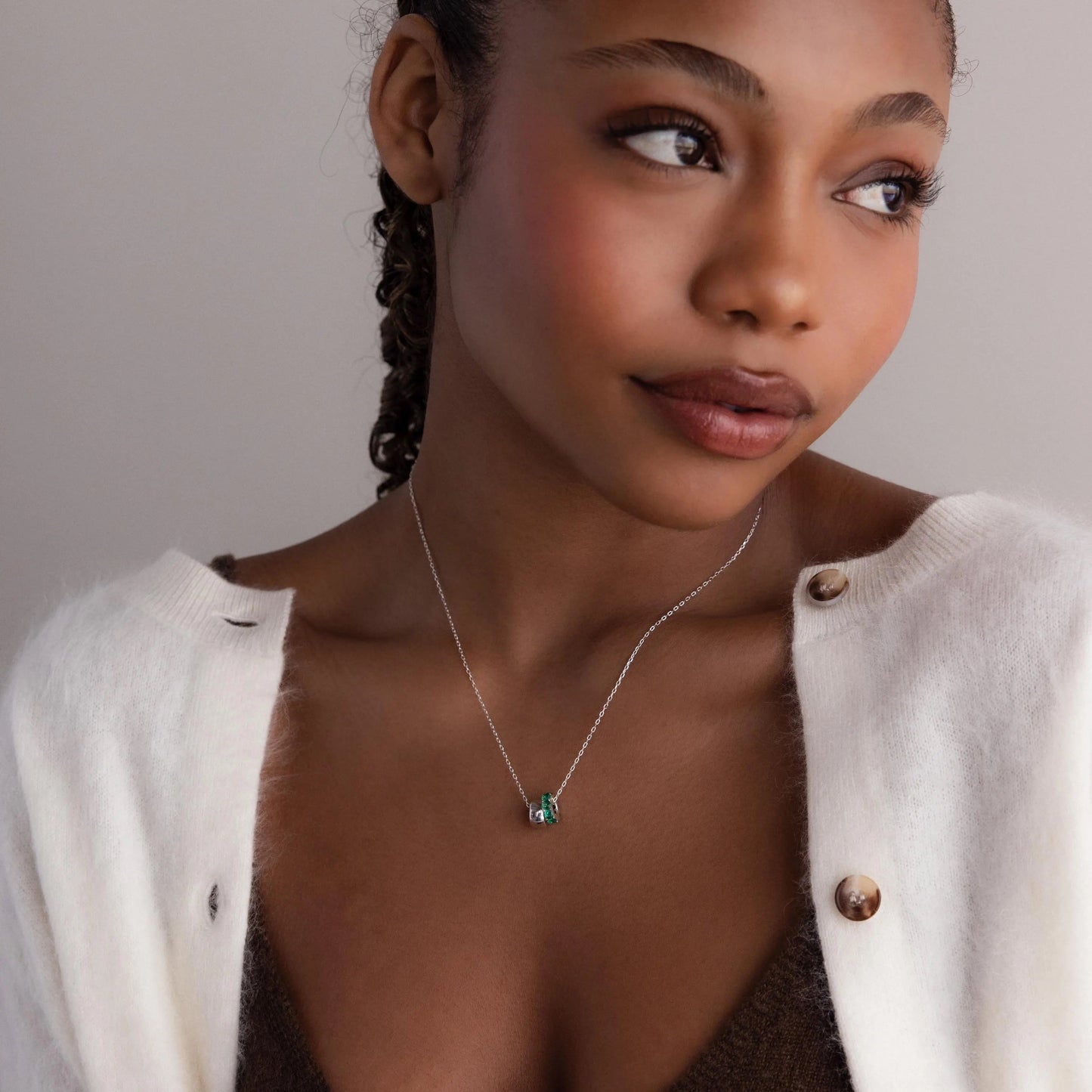 Duo Circle Birthstone Necklace