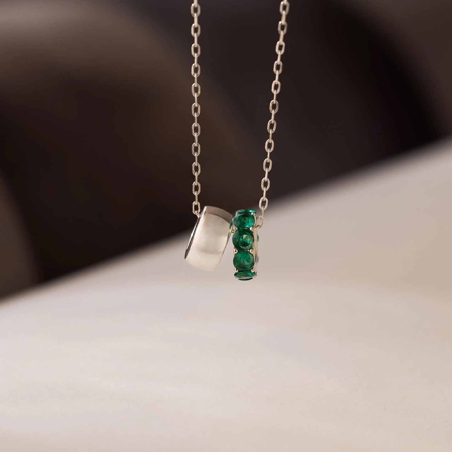 Duo Circle Birthstone Necklace