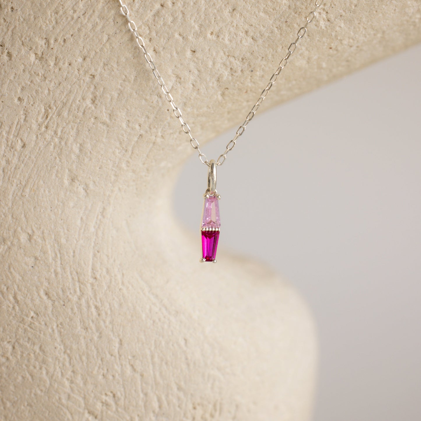 Toi et Moi Tapered Birthstone Necklace