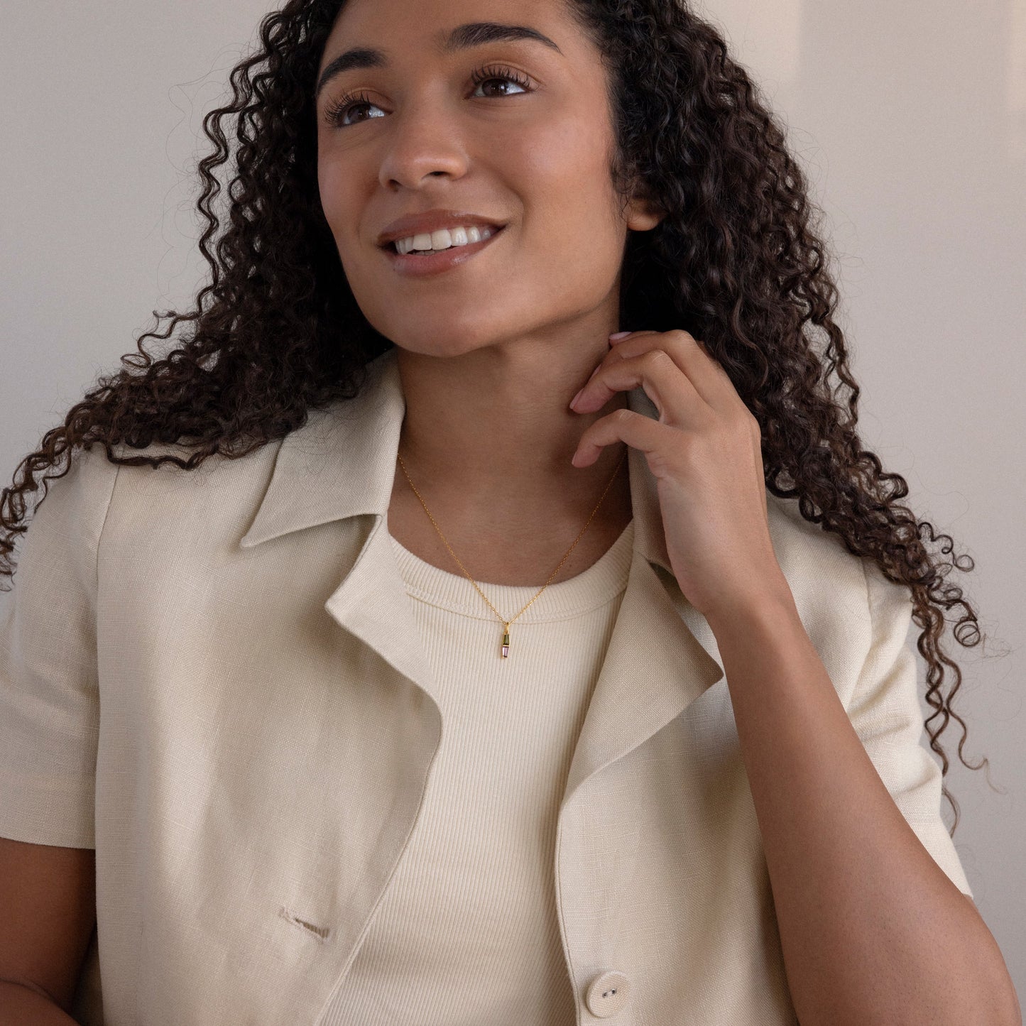Toi et Moi Tapered Birthstone Necklace
