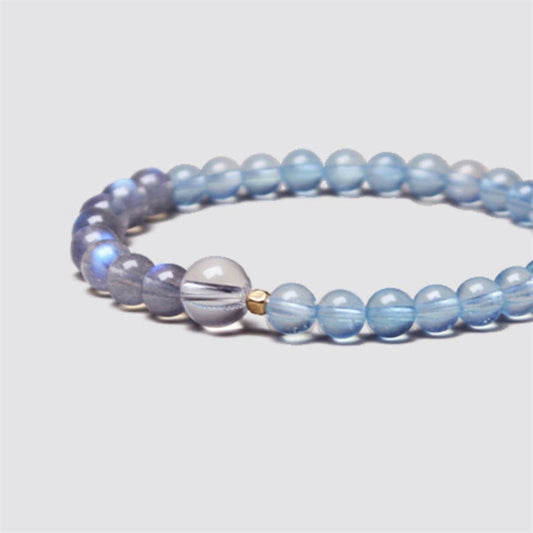 Aquamarine Bracelet Handmade Beaded Women's Crystal Jewelry - Touch Bling