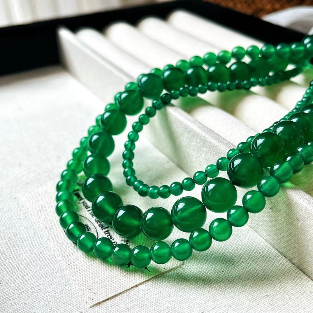 Natural Boutique Chrysoprase Necklace Retro Clavicle Chain Necklace for Female - Touch Bling