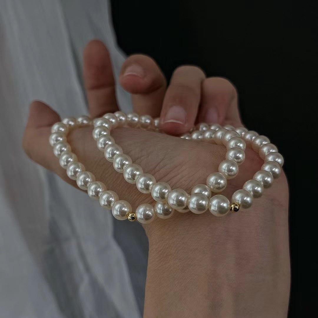 6MM Retro Warm White Artificial Pearl Bracelet Imitation Pearl Bracelet for Women - Touch Bling