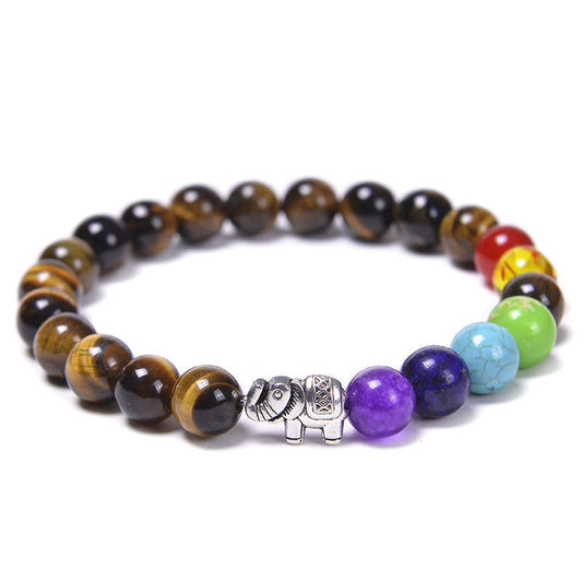 Chakra Energy Bracelet Tiger's Eye Stone Black Obsidian Healing Crystal Bracelet - Touch Bling