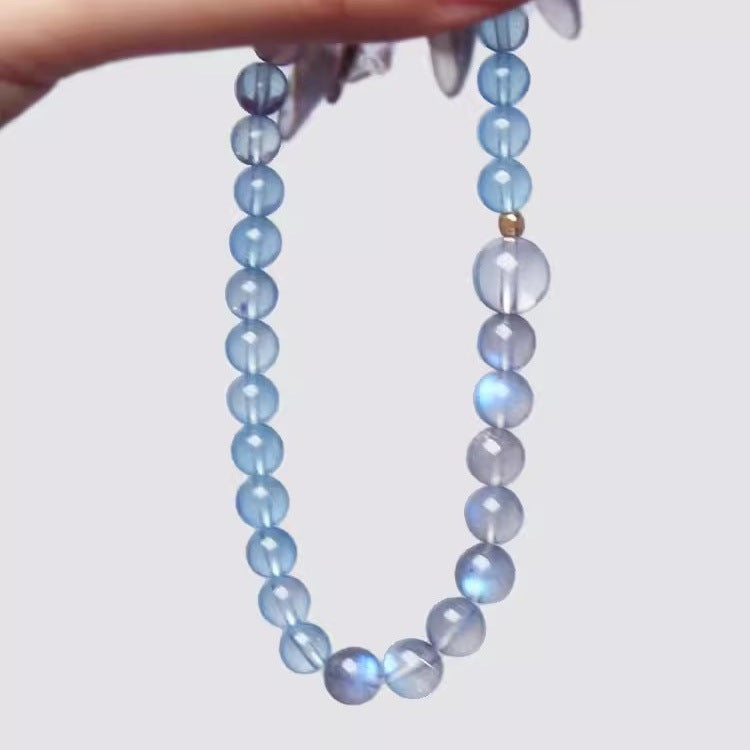 Aquamarine Bracelet Handmade Beaded Women's Crystal Jewelry - Touch Bling