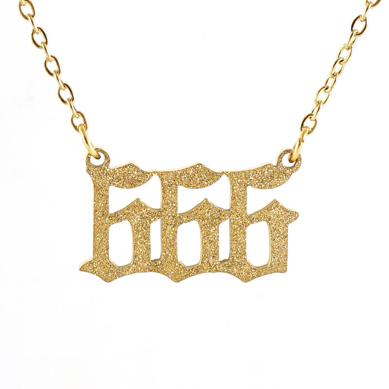New Stainless Steel Gold Dust Angel Number Necklace 111-999 | 18K Titanium Steel Dainty Necklace - Touch Bling
