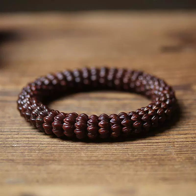 Natural Purple Gold Rat Lotus Beads Bodhi Bracelet: Buddha Beads for Good Luck