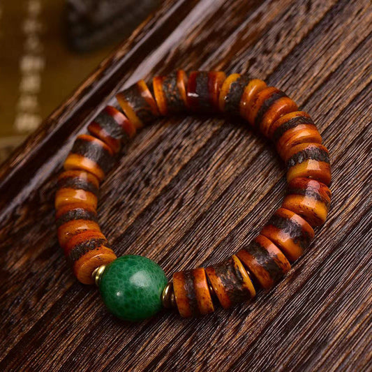 Tibetan Cow Bone Prayer Bead Bracelet – Handcrafted Tibetan-Style Spiritual Beads Bracelet - Touch Bling