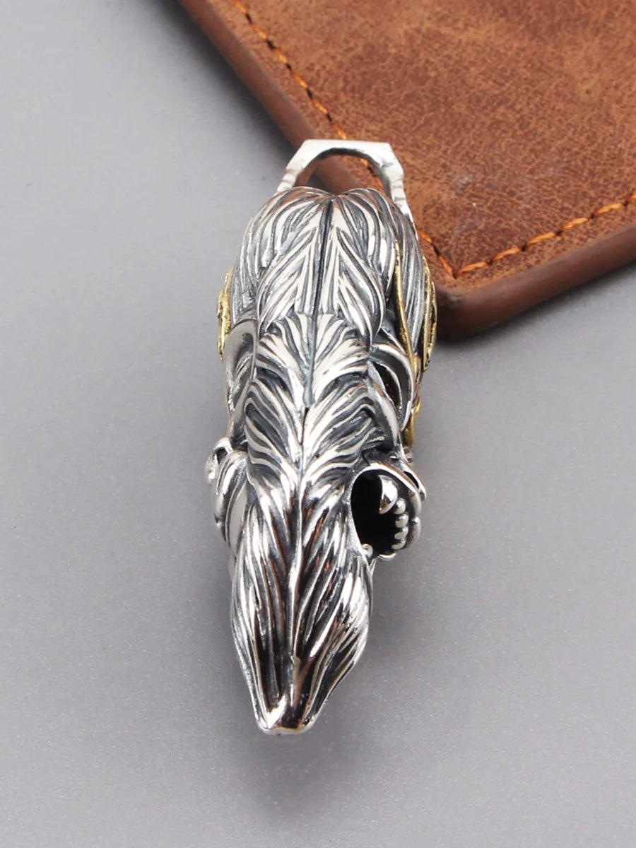 S925 Sterling Silver Sun Wukong Double-Sided Necklace - Buddha and Demon Pendant for Men - Touch Bling