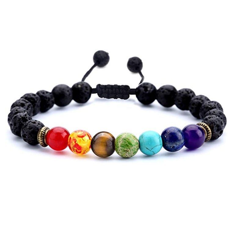 7 Chakra Bracelet Lapis Lazuli Tiger Eye Braided Men Bracelet - Touch Bling