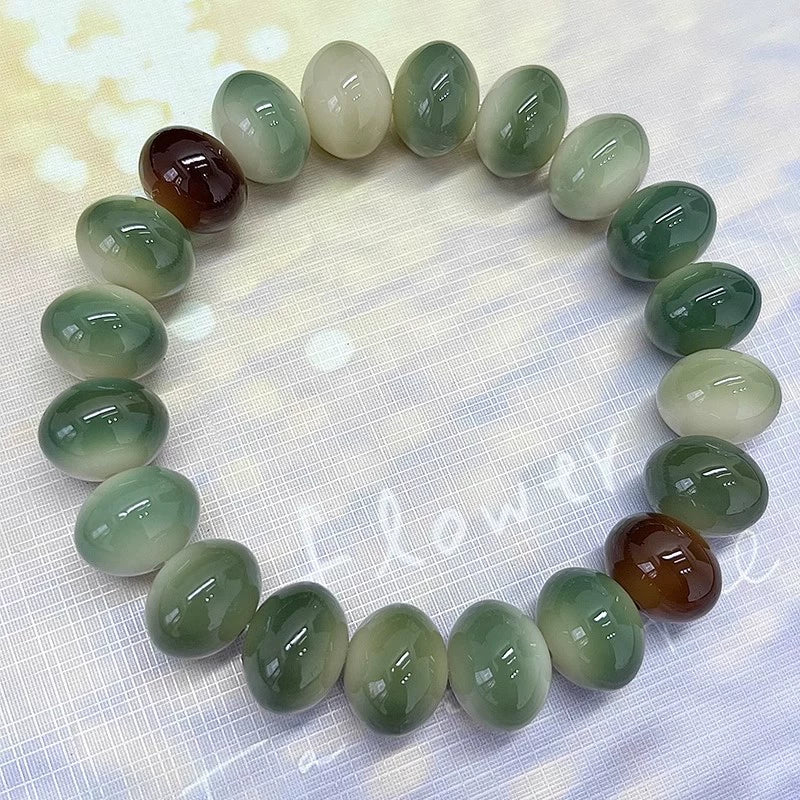 Natural Color Jade-Bodied Bodhi Prayer Bead Bracelet, 14mm - Touch Bling