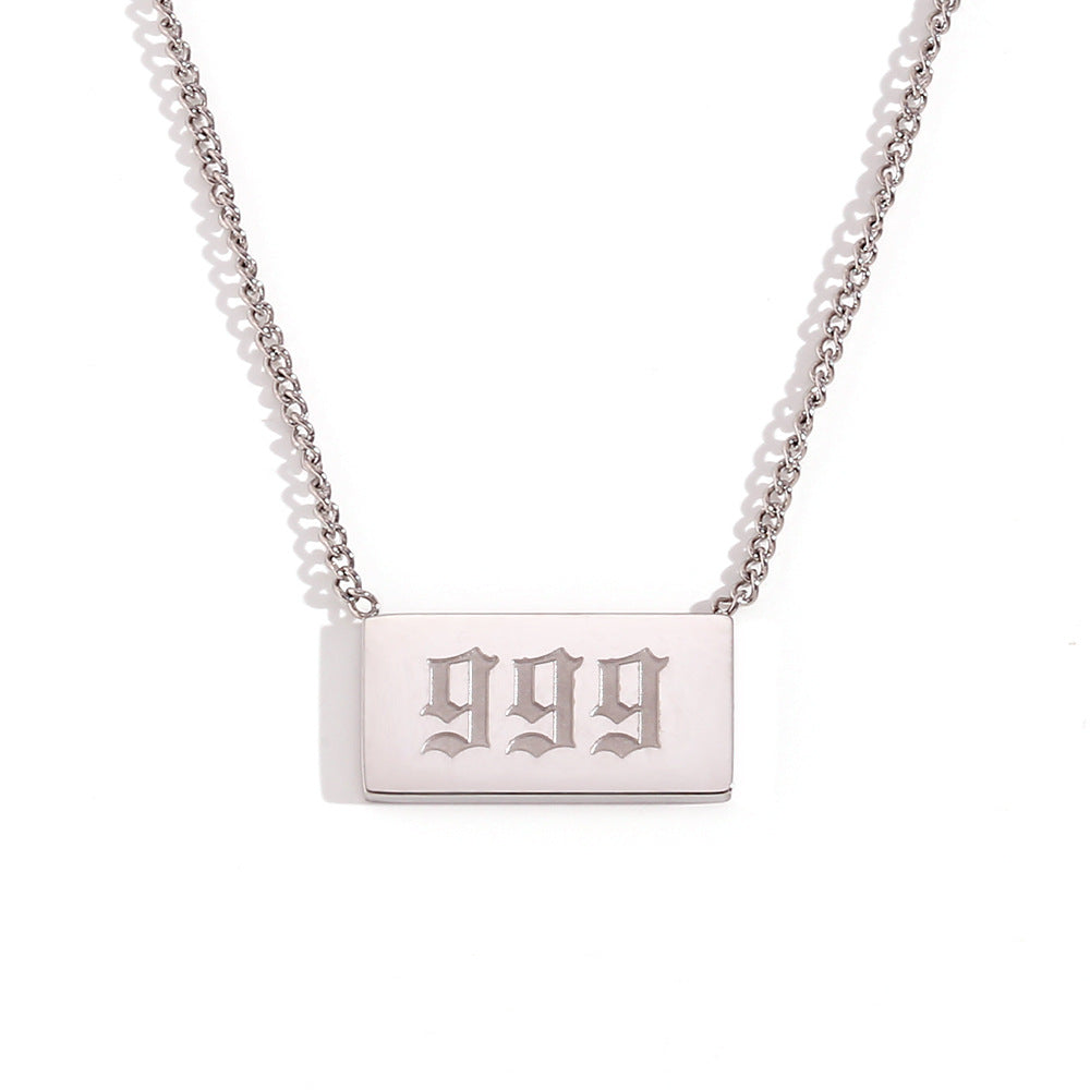 Stainless Steel Angel Number Necklace 111-999 Dainty Necklace for Women - Touch Bling