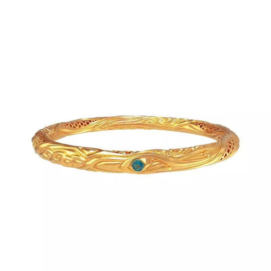 Nezha's Magic Circle Bracelet – Unisex Golden-Plated Bangle for Couples - Touch Bling