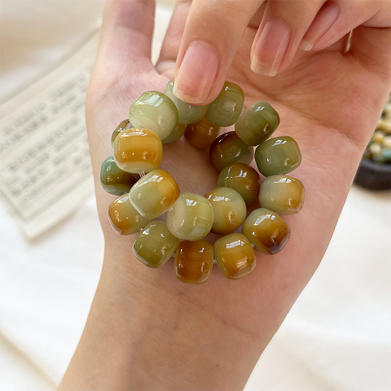 Natural Bodhi Bracelet with Burger-Shaped Beads (Multiple Colors Available) - Touch Bling