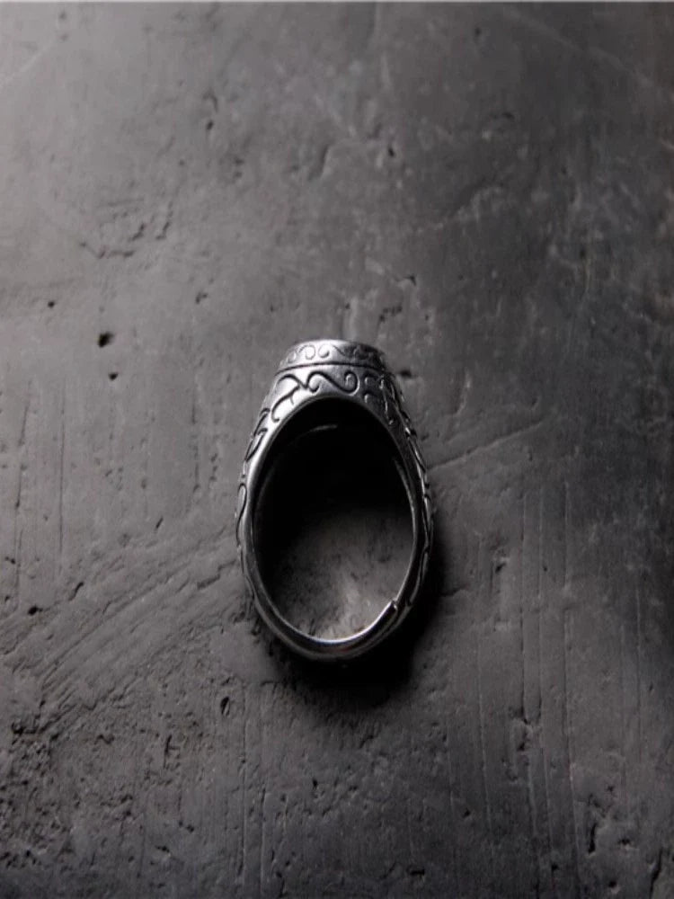 S925 Sterling Silver Vintage Silver Bergamot Orchid Finger Ring, Open Ring - Touch Bling