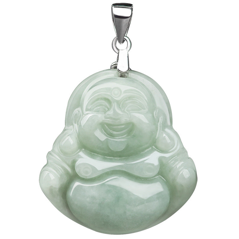 925 Silver Jadeite Little Buddha Pendant – A Grade Myanmar Jade, Lucky Charm - Touch Bling