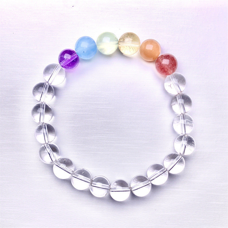 Natural Crystal Bracelet for Girls New Colorful Crystal Gradient Rainbow Bracelet - Touch Bling