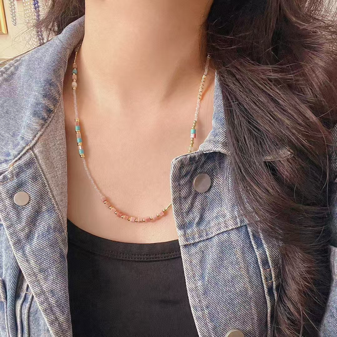 Natural Moonstone Necklace Ladies Clavicle Chain Necklace - Touch Bling