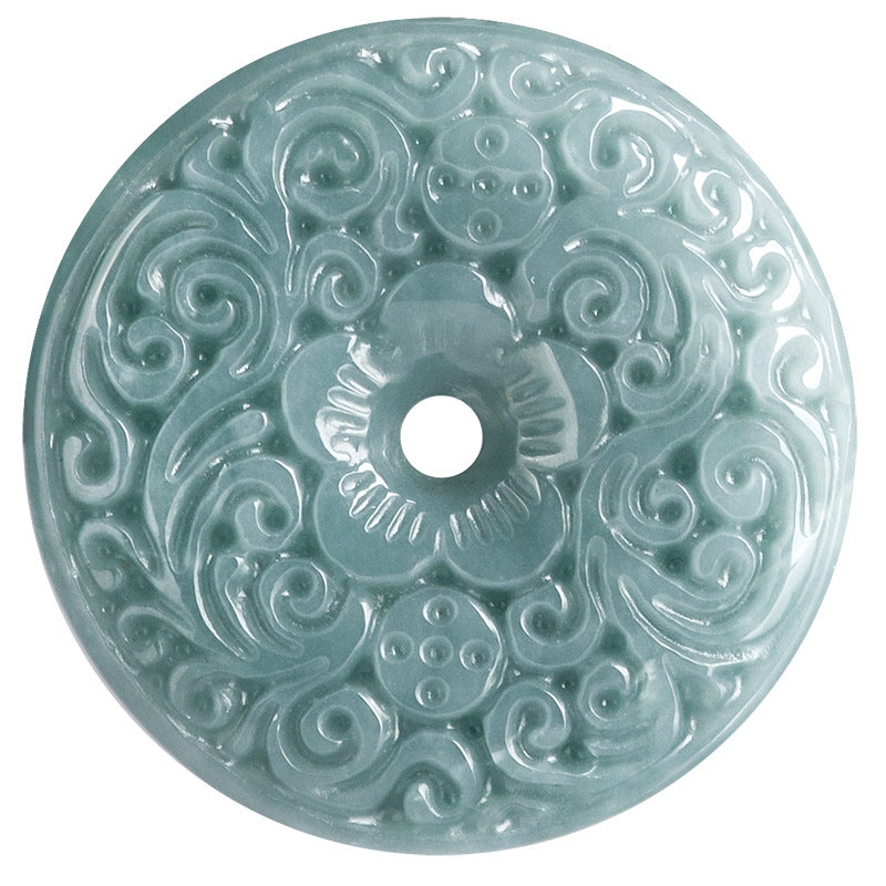 Carved Jadeite Peaceful Pendant – Natural A-Grade Jade, Adjustable 70cm Cord - Touch Bling