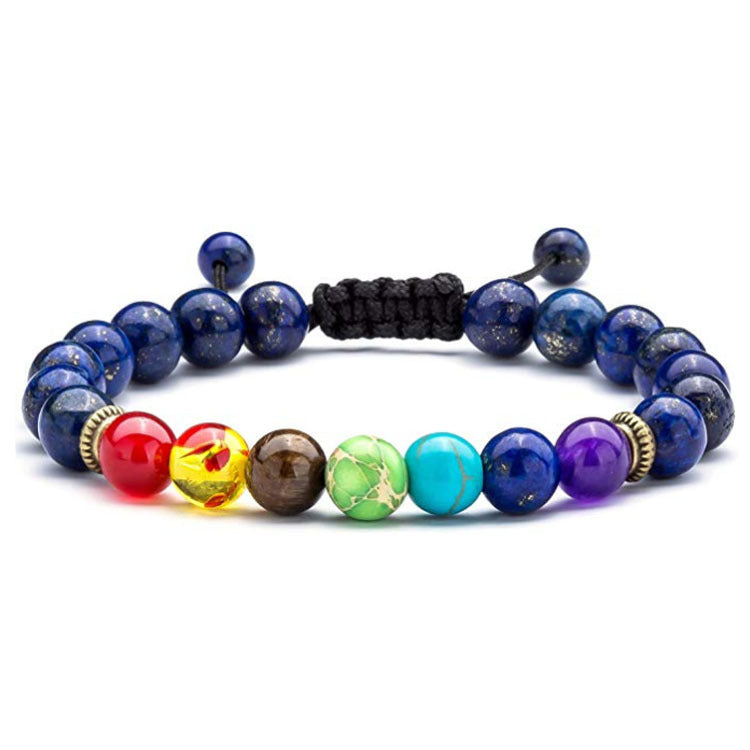 7 Chakra Bracelet Lapis Lazuli Tiger Eye Braided Men Bracelet - Touch Bling