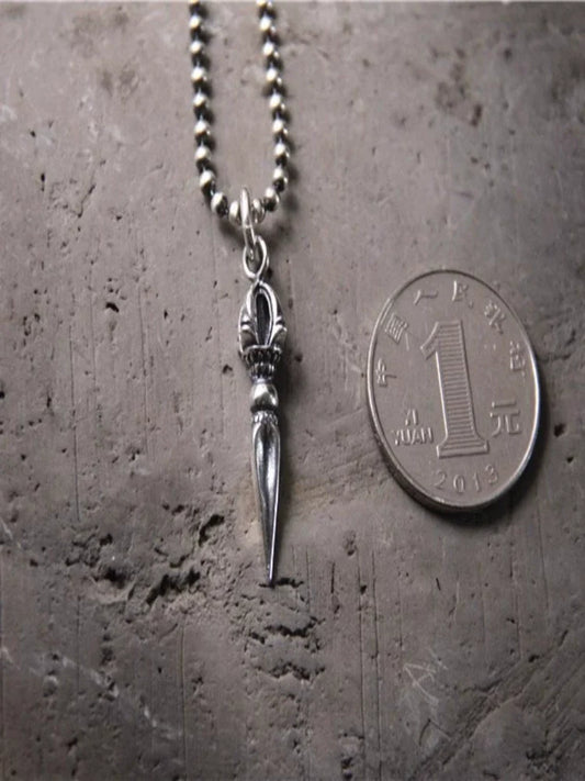Vajra Pestle S925 Sterling Silver Retro Necklace Pendant - Touch Bling