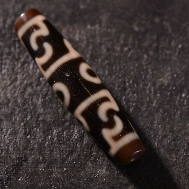 Tibetan Dzi Bead Pendant Agate, Length 58mm and Width 13mm, Totem Random - Touch Bling