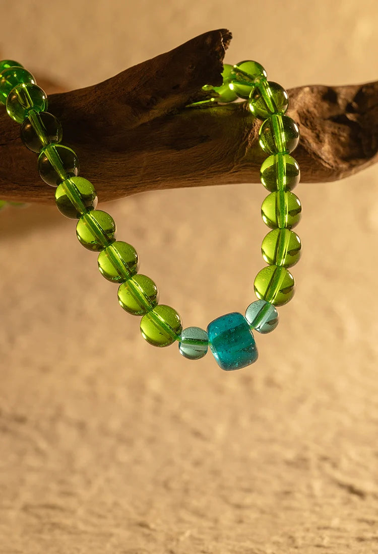8mm Natural Green Agate 108 Bead Mala High Quality Bracelet Prayer Beads