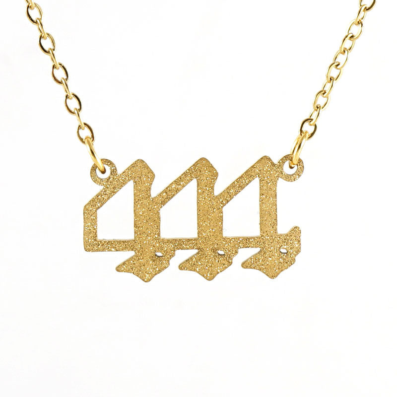 New Stainless Steel Gold Dust Angel Number Necklace 111-999 | 18K Titanium Steel Dainty Necklace - Touch Bling