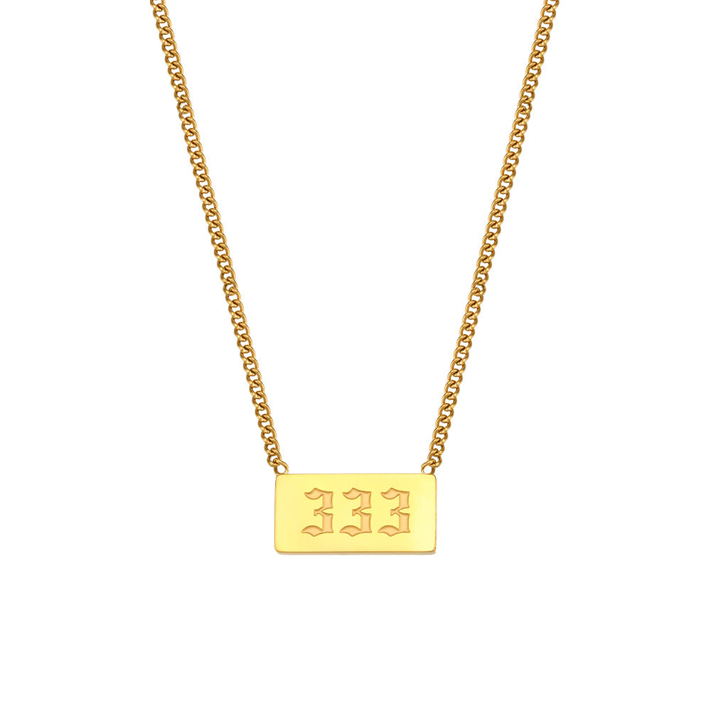 111-999 Angel Number Tag Necklace Stainless Steel Dainty Necklace - Touch Bling