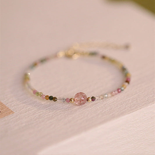 Natural Tourmaline Bracelet Women's Fine Single Ring Bracelet - Touch Bling