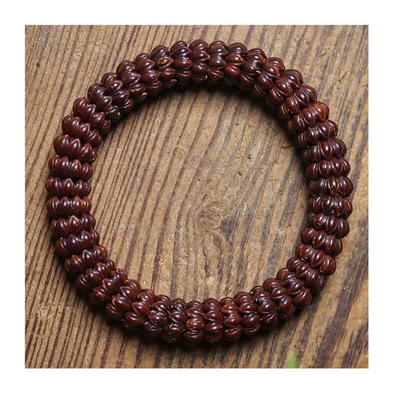 Natural Purple Gold Rat Lotus Beads Bodhi Bracelet: Buddha Beads for Good Luck