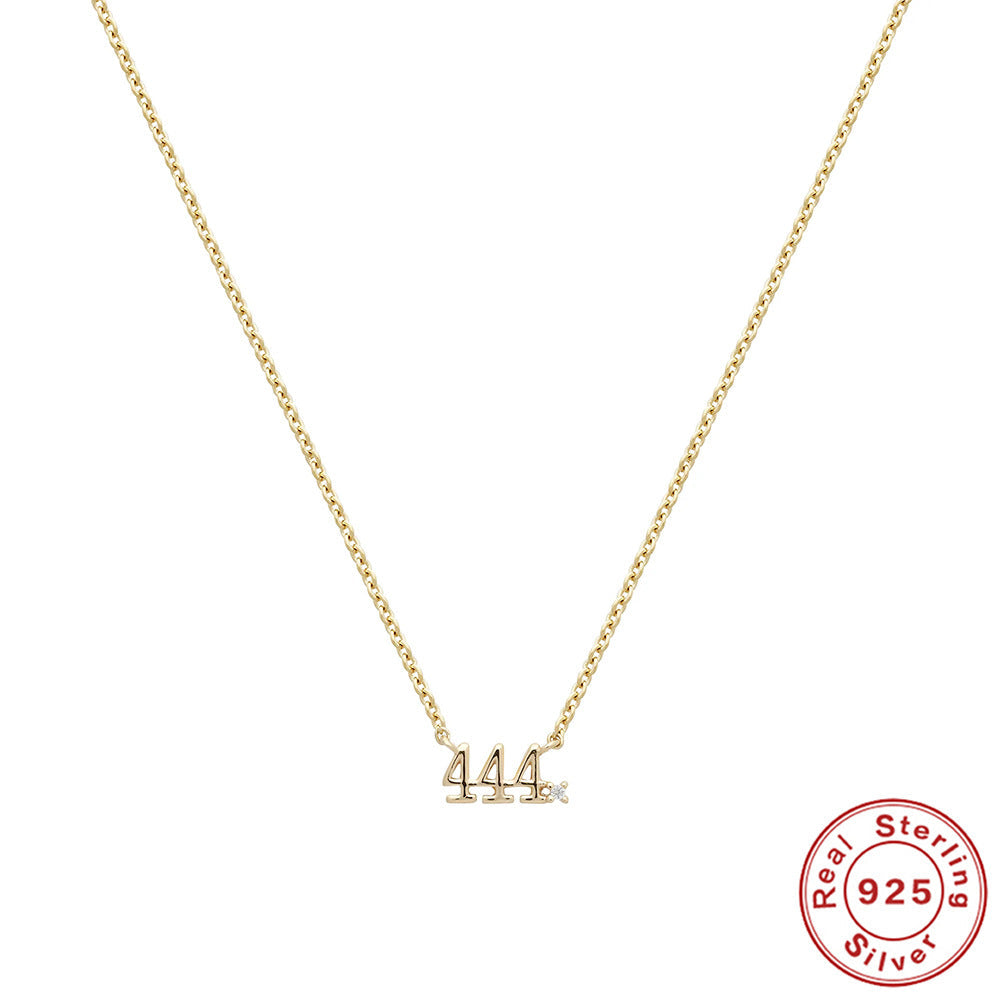 S925 Sterling Silver Angel Number 777 Necklace Zirconia Pendant Dainty Necklace - Touch Bling