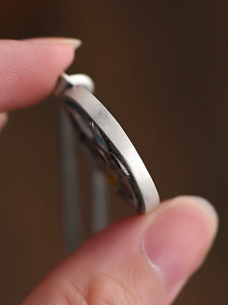 Pure Silver Safety Buckle Pendant