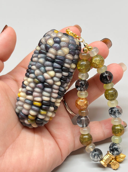 Blue-Purple Corn Ornament for Stress Relief and Meditation - Touch Bling